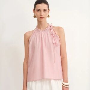 Pink Flora Halter Neck Top